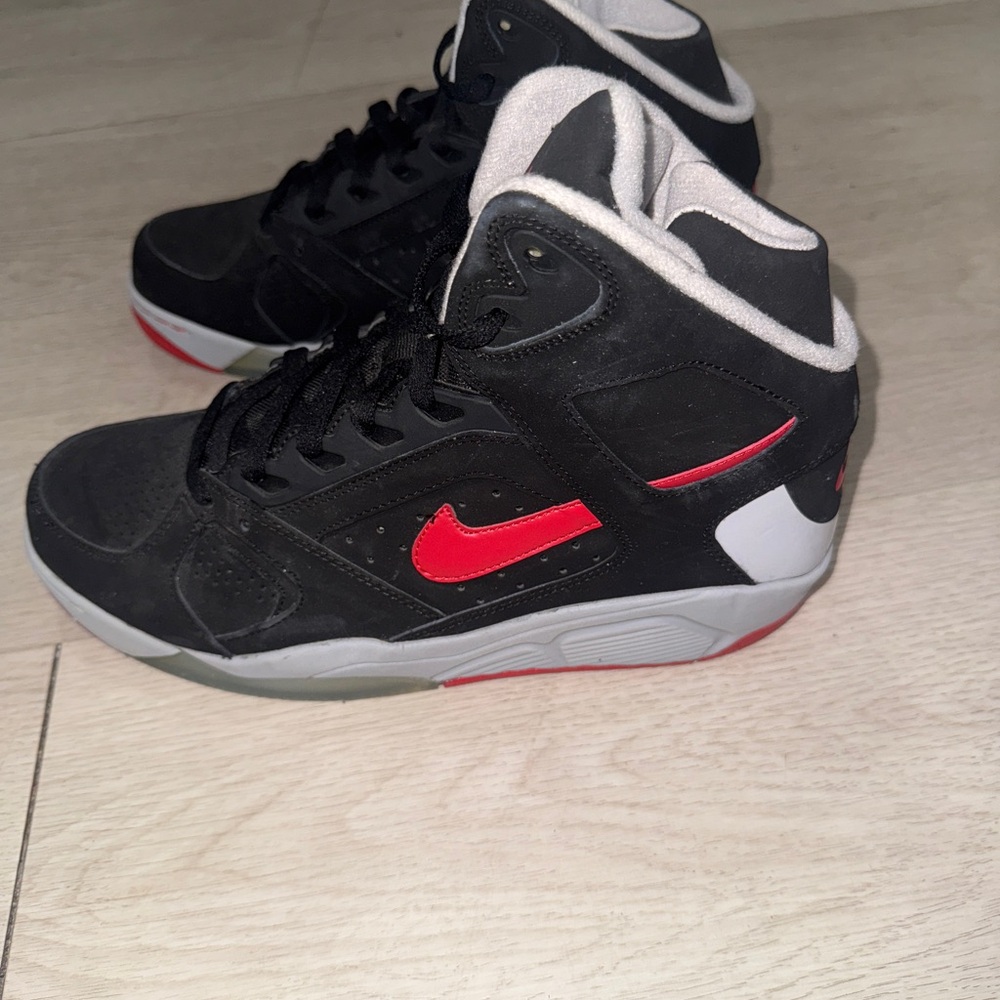 Nike Air Flight Lite High Black Sneakers Classic Style - Picture 2 of 10